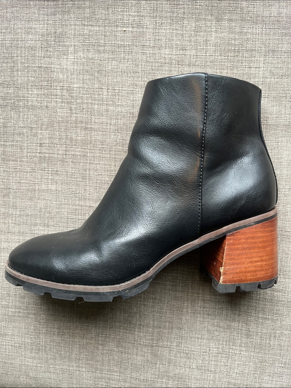Korks Chandler Stacked Block Heel Boots Black 8.5 - Picture 2 of 12